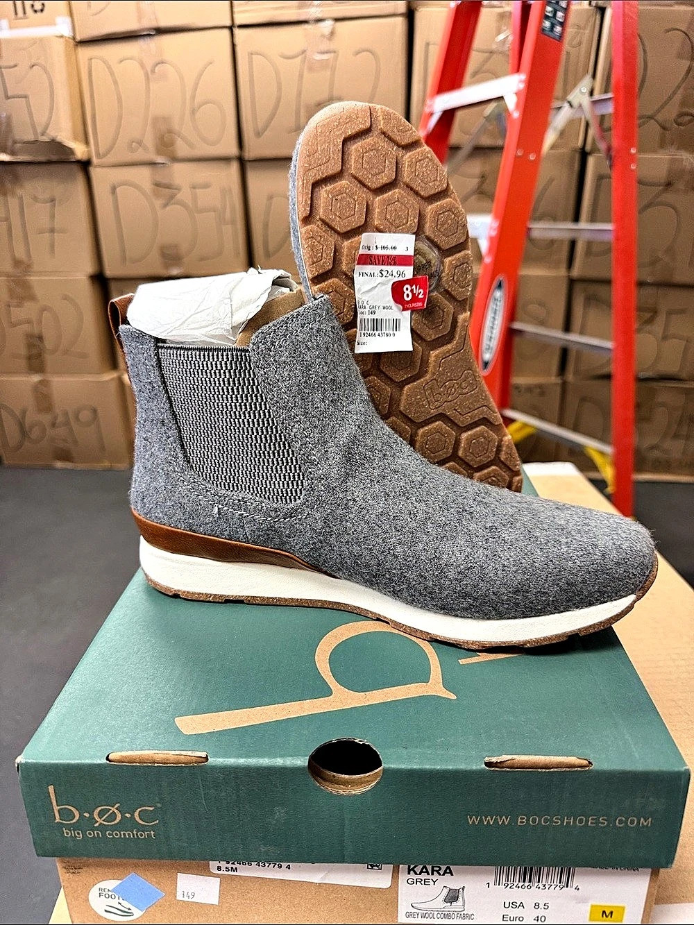 b.o.c Kara Gray & Brown Ankle Boots
